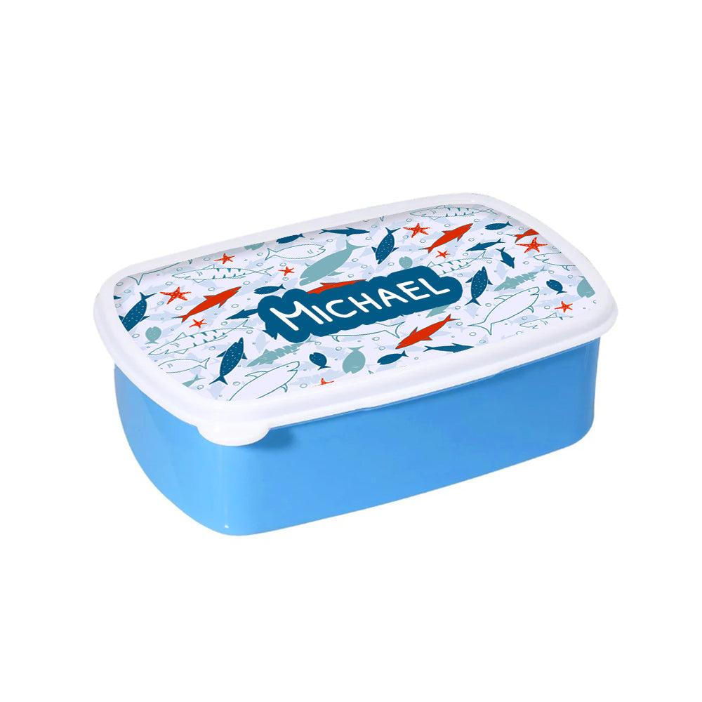 Personalised Kids Blue Lunch Box
