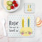 Personalised Kid's Bunny Rabbit Placemat Set