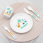 Personalised Kids Cute Dinosaur Plastic Dining Set