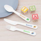 Personalised Kids Elephant Cutlery Set - Plastic