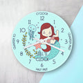 Personalised Kids Mermaid Glass Clock