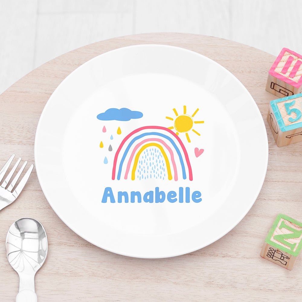 Personalised Kids Pastel Sky Plastic Plate