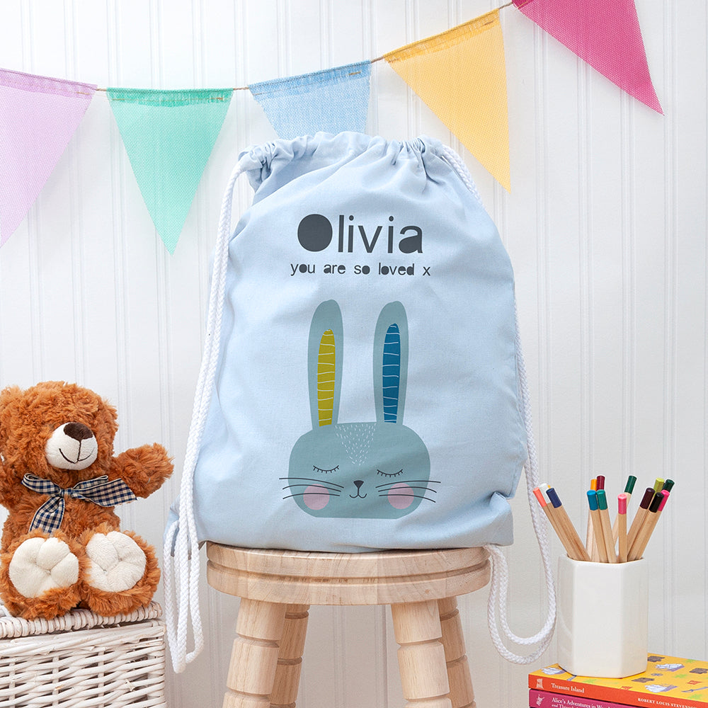 Personalised Kid's Rabbit PE Kit Bag
