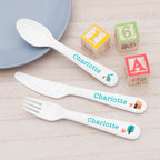 Personalised Kids Scandi Summer Cutlery Set - Plastic