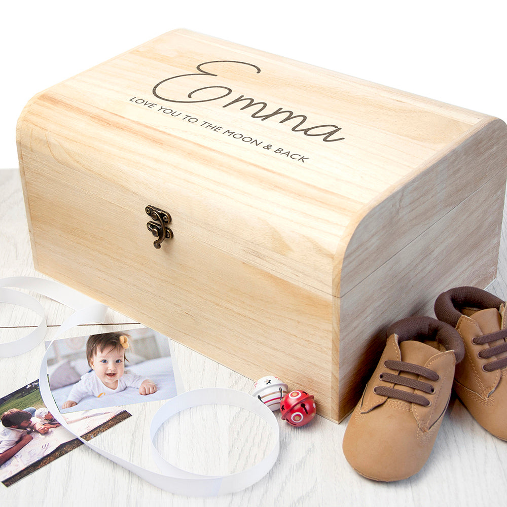 Personalised Kids Special Message Keepsake Wooden Chest