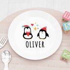 Personalised Kids Winter Penguin Plastic Plate