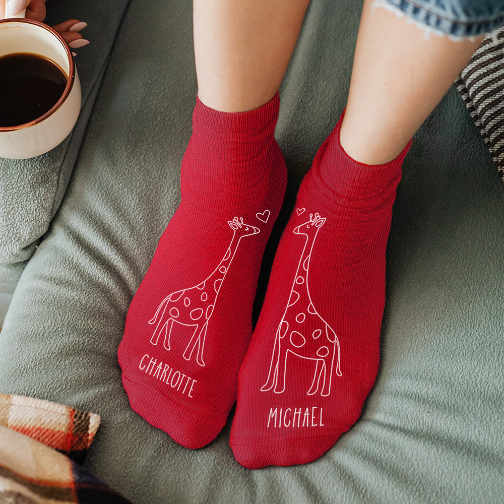 Personalised Kissing Giraffe Socks