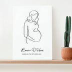 Personalised Line Art Mum to Be Print