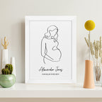 Personalised Line Art Mum to Be Print