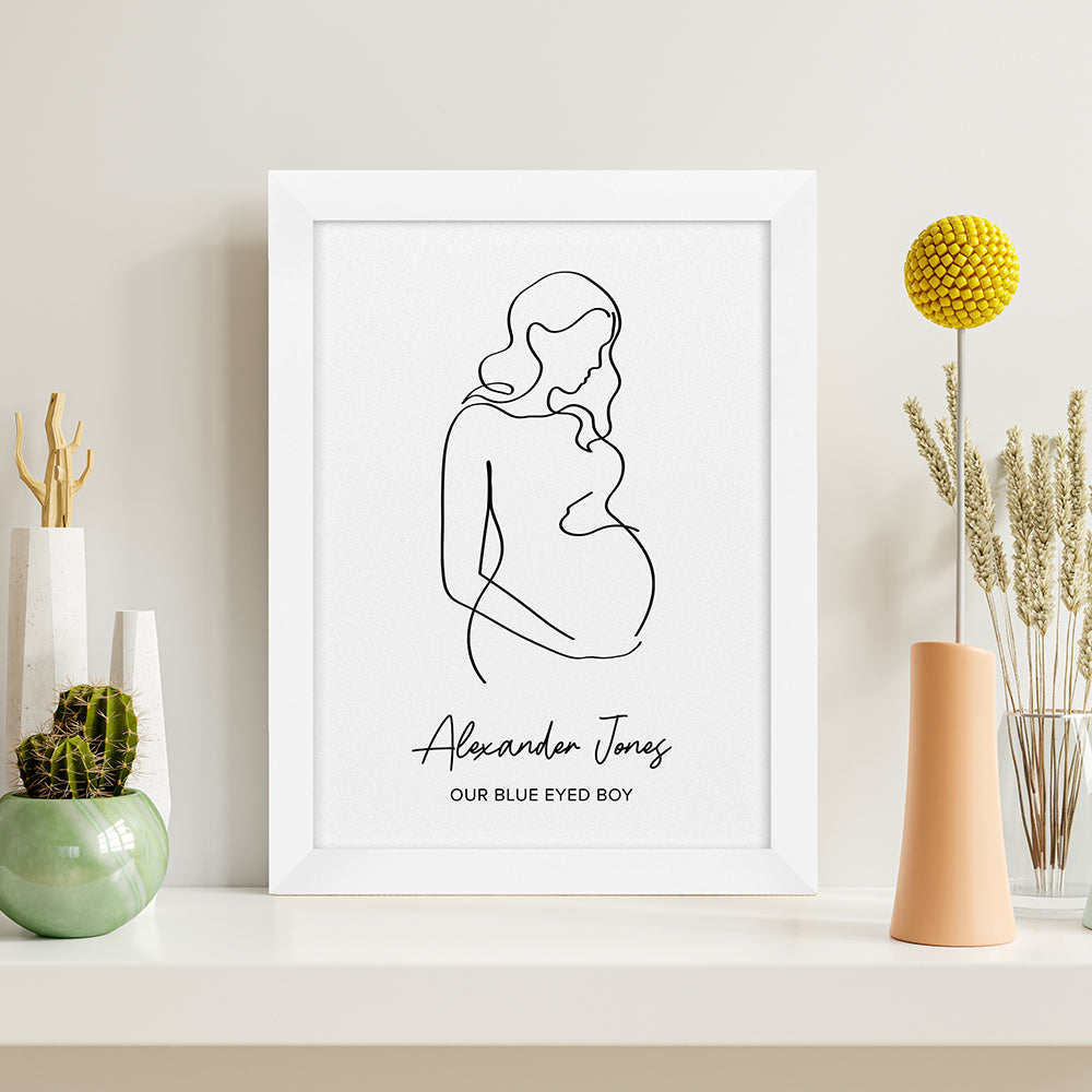 Personalised Line Art Mum to Be Print
