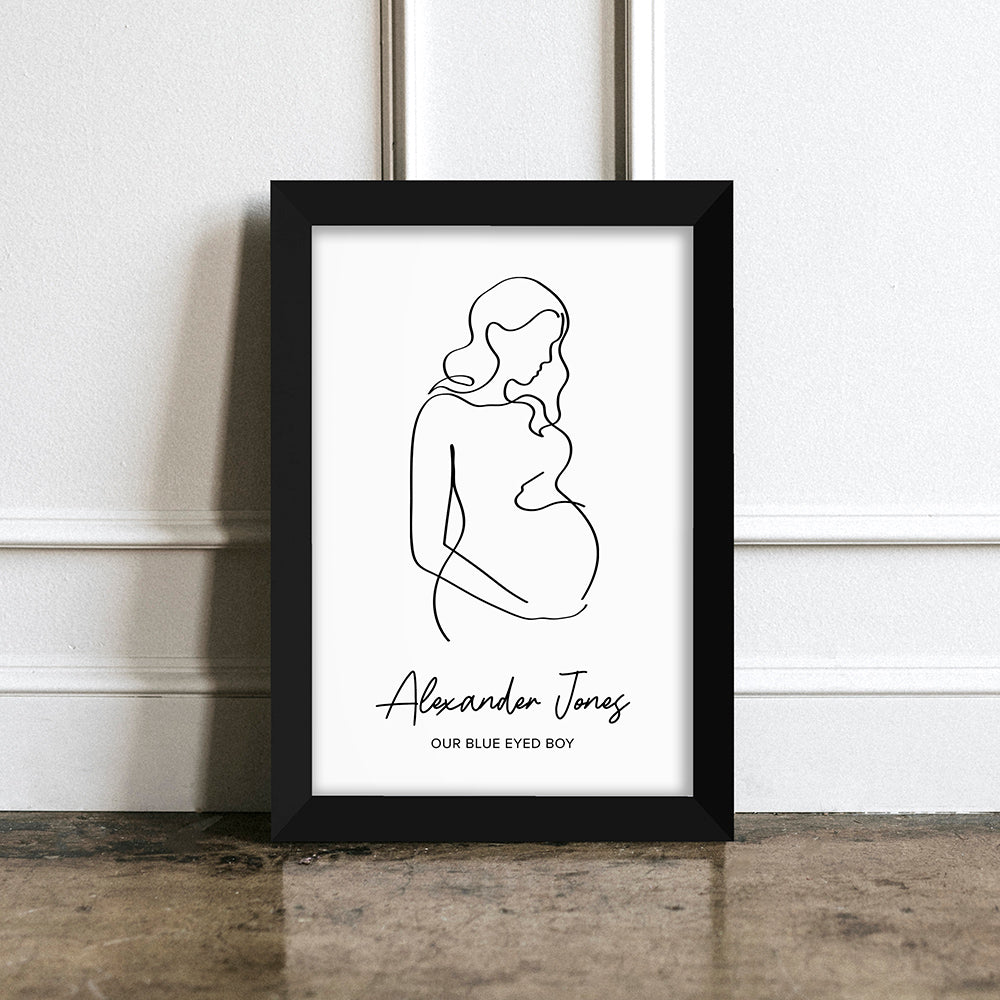 Personalised Line Art Mum to Be Print