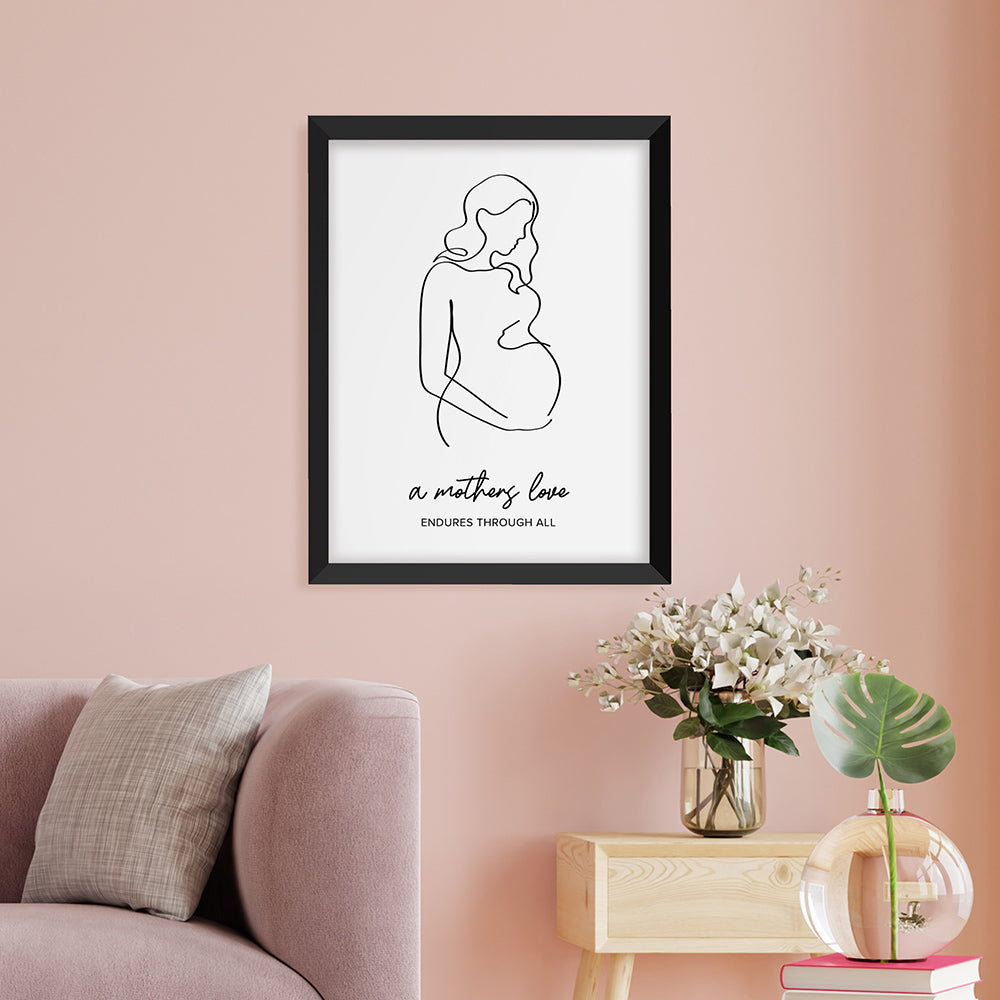 Personalised Line Art Mum to Be Print