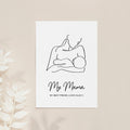 Personalised Line Art New Mum and Baby Feeding Print