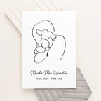 Personalised Line Art New Mum and Babys Love Print