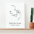 Personalised Line Art Relaxed Baby Print