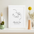 Personalised Line Art Relaxed Baby Print