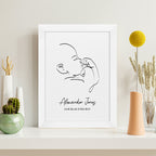 Personalised Line Art Relaxed Baby Print