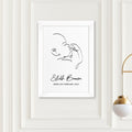 Personalised Line Art Relaxed Baby Print