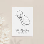 Personalised Line Art Resting Baby Print