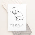 Personalised Line Art Resting Baby Print