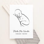 Personalised Line Art Resting Baby Print