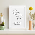 Personalised Line Art Resting Baby Print