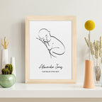 Personalised Line Art Resting Baby Print
