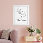 Personalised Line Art Resting Baby Print