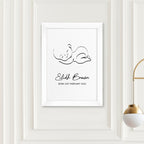 Personalised Line Art Sleeping Baby Print