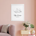 Personalised Line Art Sleeping Baby Print