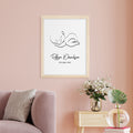 Personalised Line Art Sleeping Baby Print
