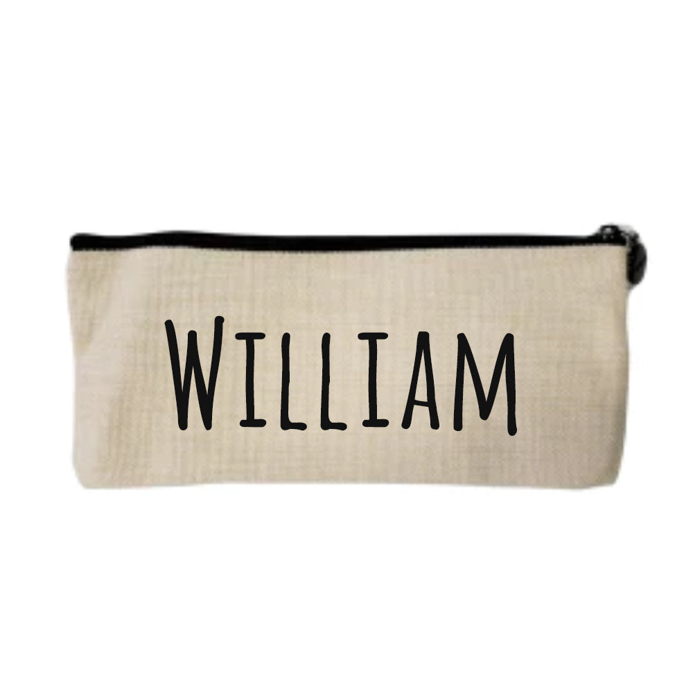 Personalised Linen Pencil Case