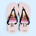 Personalised Lipsy Palm Tree Sunrise Flip Flops by Treat Republic
