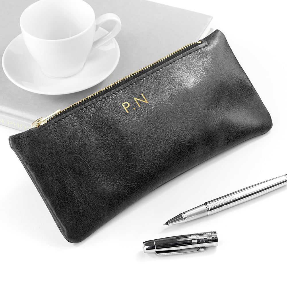 Personalised Luxury Leather Pencil Case