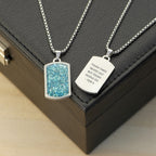 Personalised Men's Blue Turquoise Dog Tag Necklace