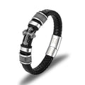 Personalised Men's Gothic Cross Leather Bracelet