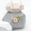 Personalised Monogram Gold Birthstone Crystal and Disc
