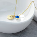 Personalised Monogram Gold Birthstone Crystal and Disc