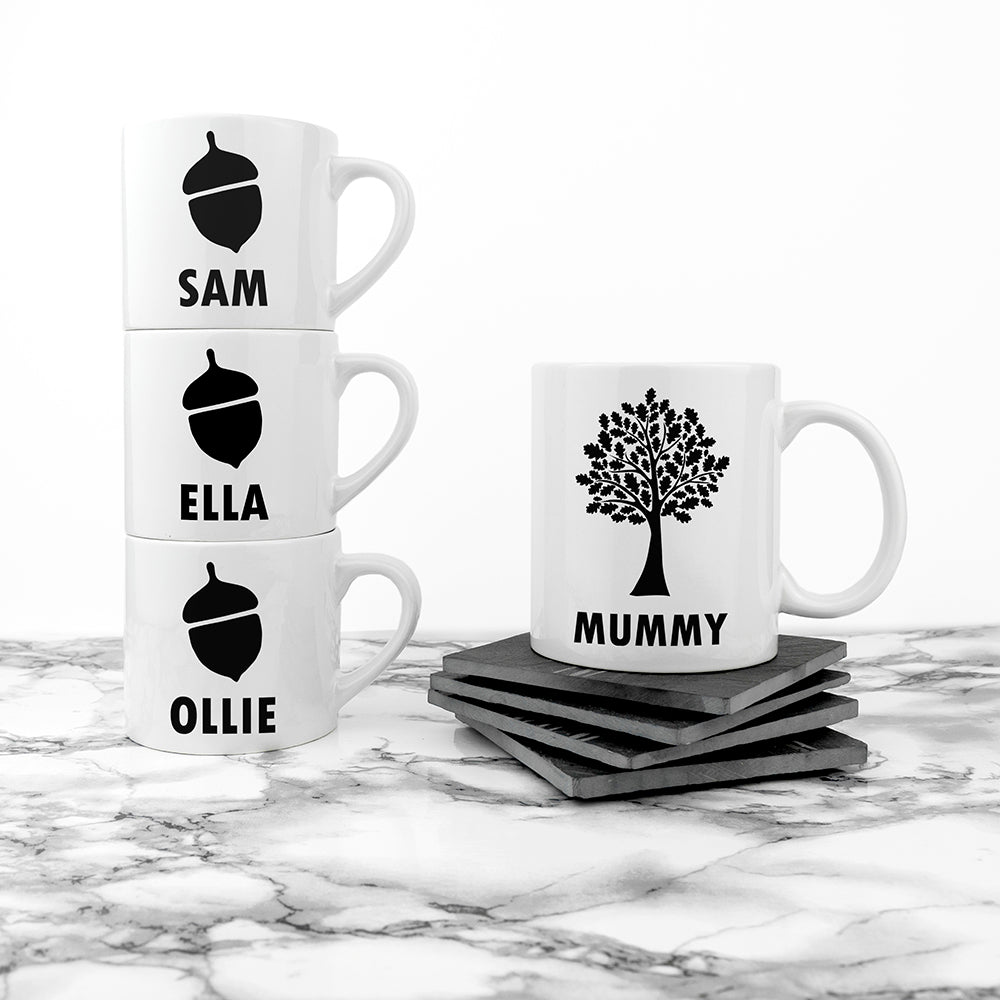 Personalised Mummy & Me Acorn Mugs