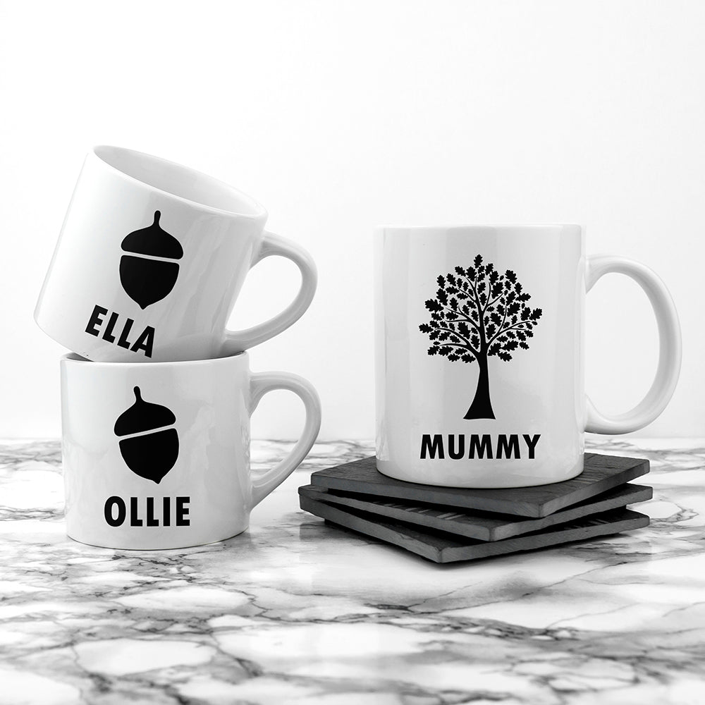 Personalised Mummy & Me Acorn Mugs