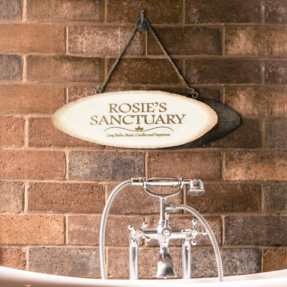 Personalised My Sanctuary Wooden Sign