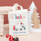 Personalised Natural Christmas Party Bag
