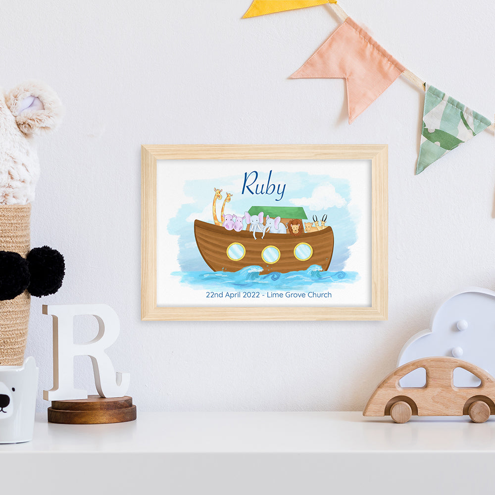 Personalised Noah's Ark Framed Print