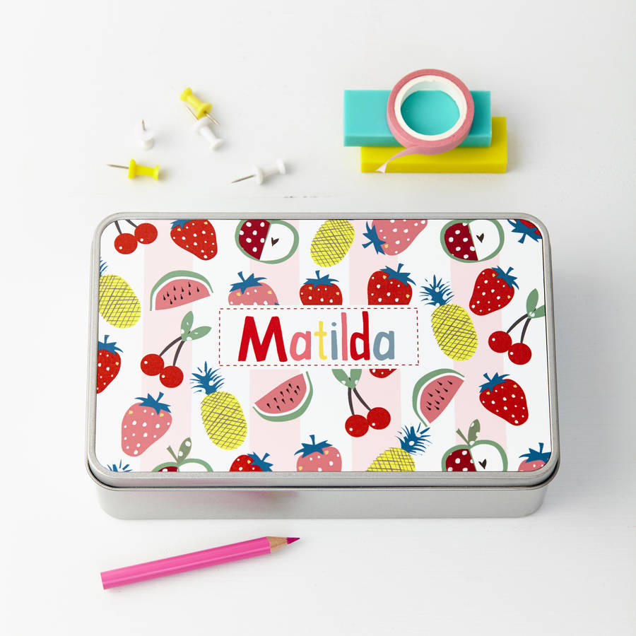 Personalised Patterned Metal Storage Tin