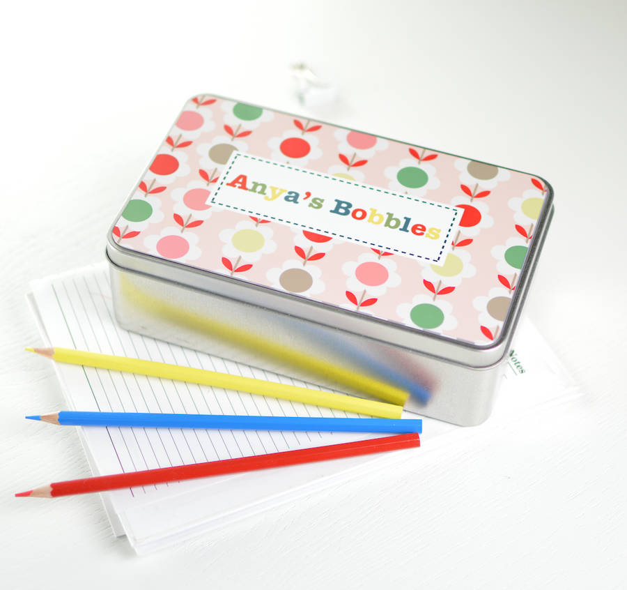 Personalised Patterned Metal Storage Tin