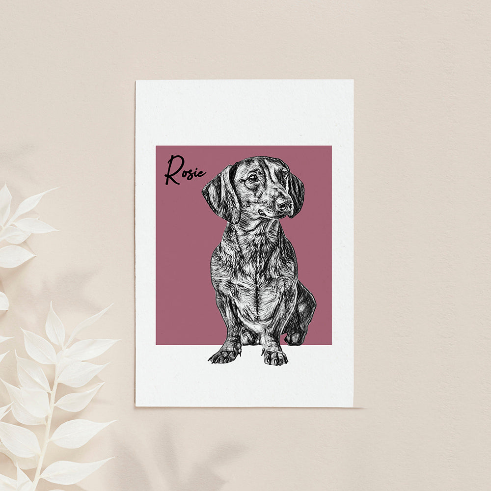 Personalised Pet Portrait Sketch Print