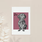 Personalised Pet Portrait Sketch Print