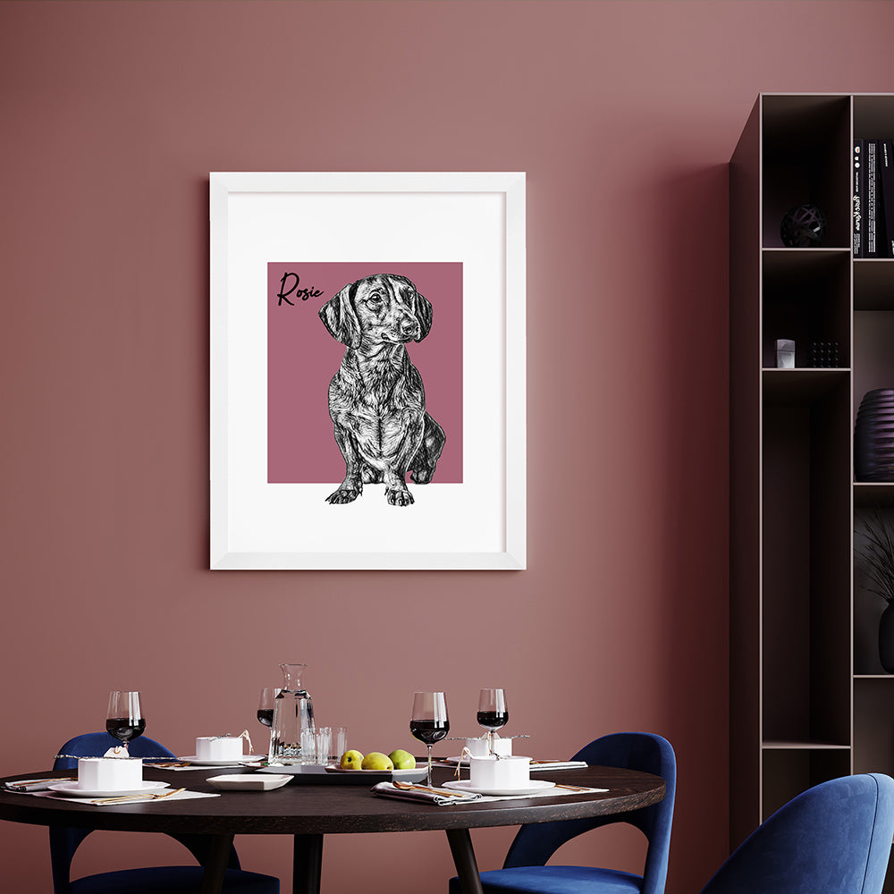 Personalised Pet Portrait Sketch Print