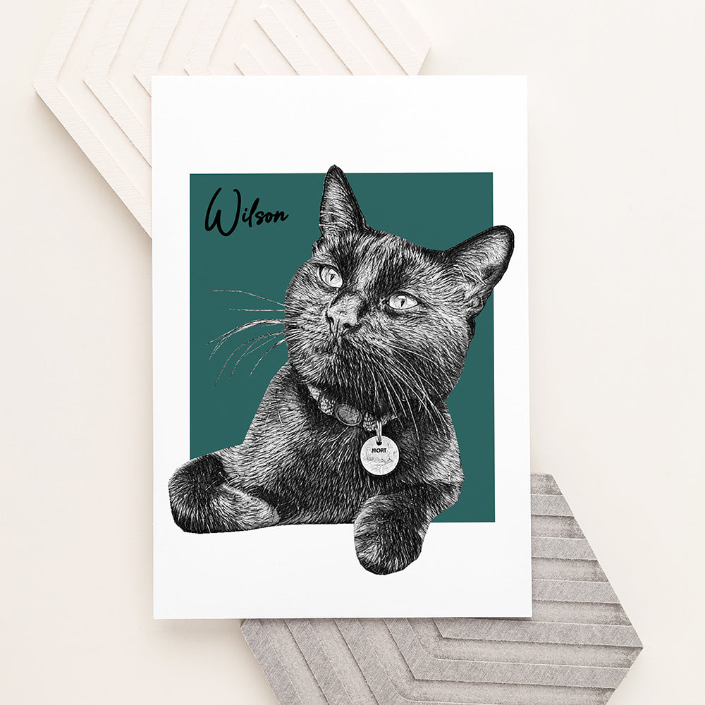 Personalised Pet Portrait Sketch Print