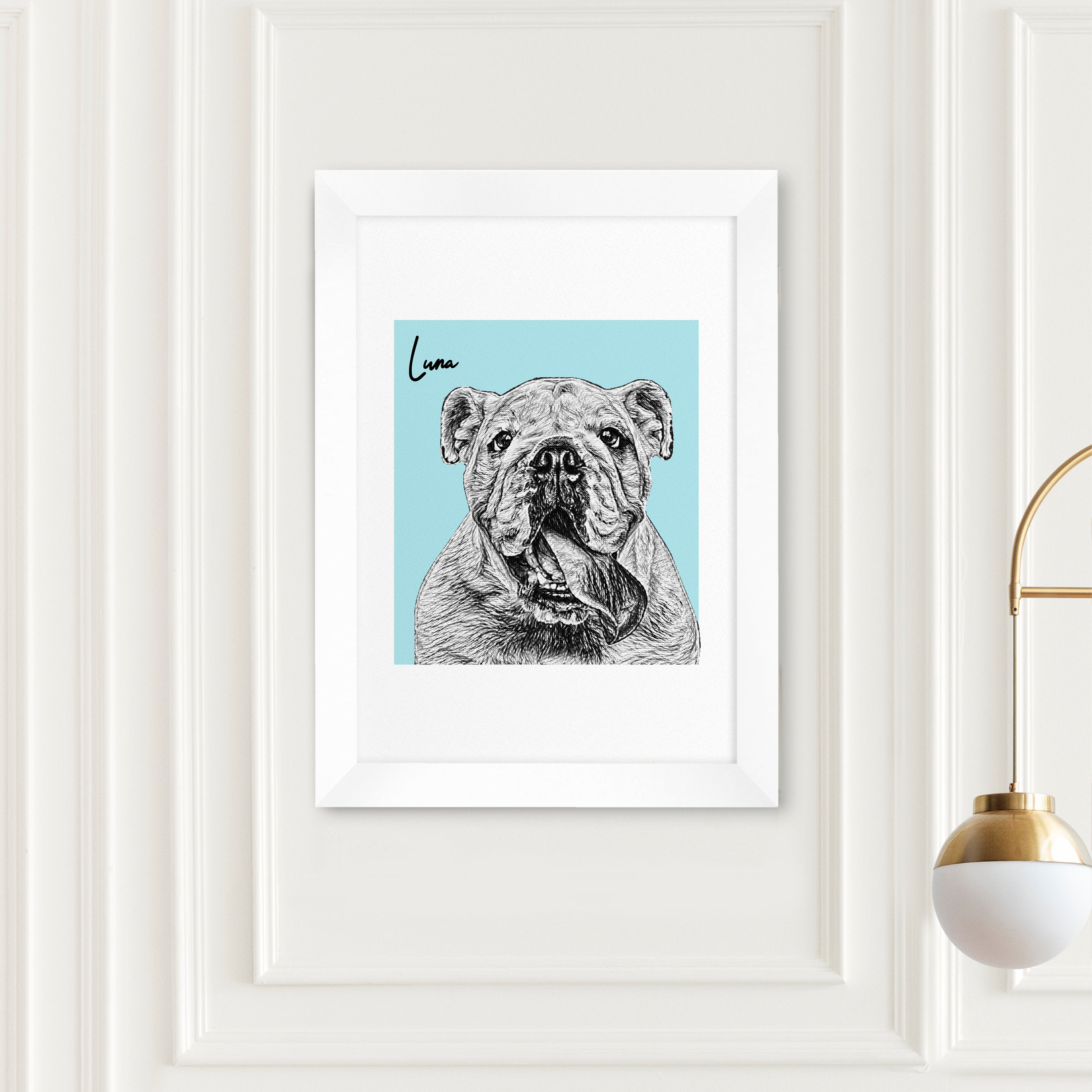 Personalised Pet Portrait Sketch Print